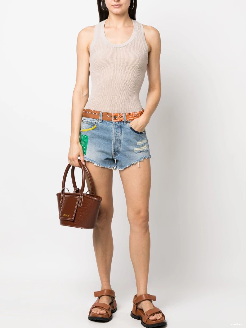 Cheap California Alanui bandana-print shorts Women denim 0810